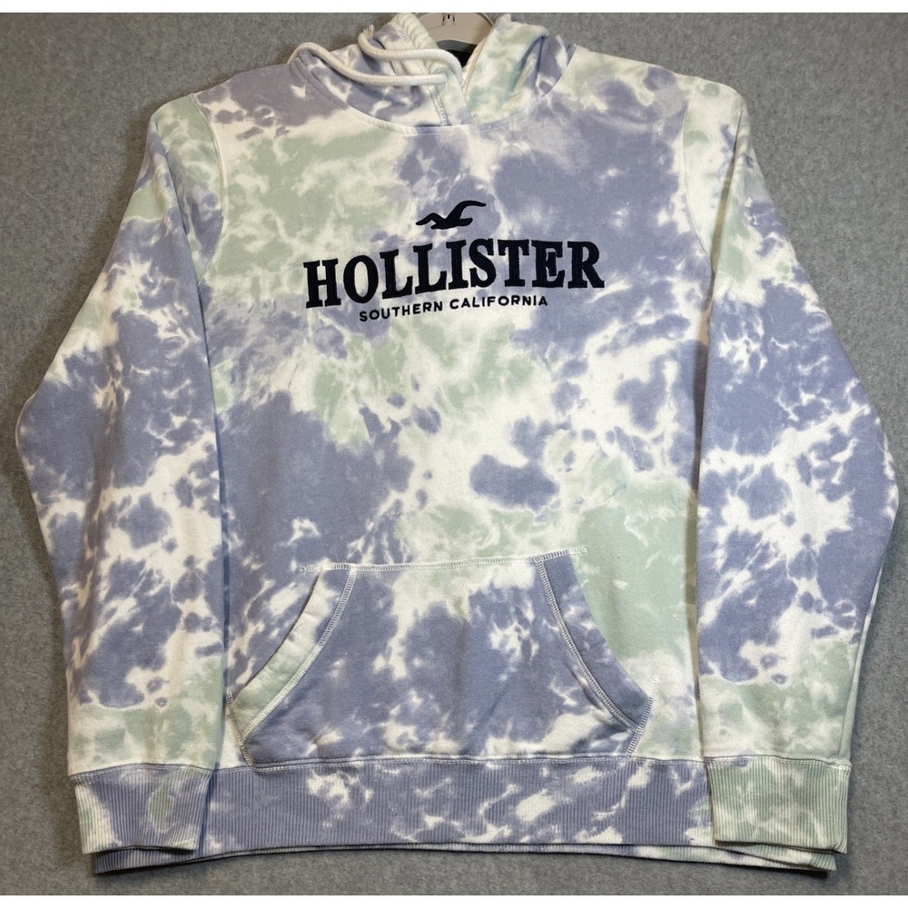 Hollister Tie-Dye Hoodie Sweatshirt | Beach Preppy Skater Y2K Revive XL